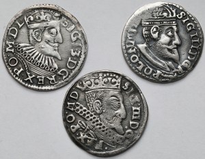 Sigismund III Vasa, Crown Trojans 1596-1600 - set (3pcs)