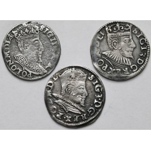 Zygmunt III Waza, Trojaki koronne 1594-1595 - zestaw (3szt)
