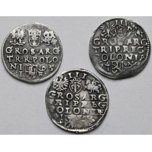 Zygmunt III Waza, Trojaki koronne 1594-1595 - zestaw (3szt)