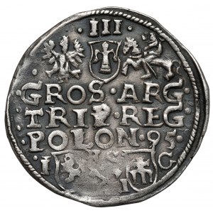 Zygmunt III Waza, Trojak Bydgoszcz 1595 - haki - wąska głowa