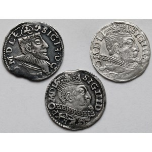 Zygmunt III Waza, Trojaki Poznań 1593-1599 - zestaw (3szt)