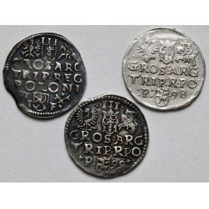Zygmunt III Waza, Trojaki Poznań 1593-1599 - zestaw (3szt)