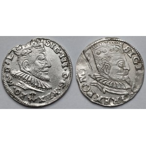 Zygmunt III Waza, Trojaki Wilno 1590 i Wschowa 1599 - zestaw (2szt)