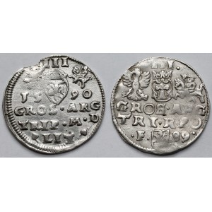 Zygmunt III Waza, Trojaki Wilno 1590 i Wschowa 1599 - zestaw (2szt)