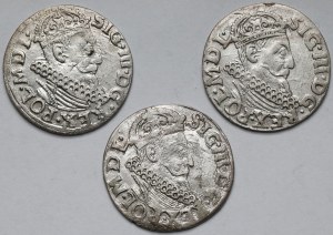 Sigismond III Vasa, Troikas Krakow 1618-1621 - set (3pcs)