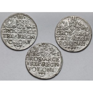 Zygmunt III Waza, Trojaki Kraków 1618-1621 - zestaw (3szt)