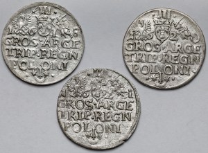 Sigismond III Vasa, Troikas Krakow 1618-1621 - set (3pcs)