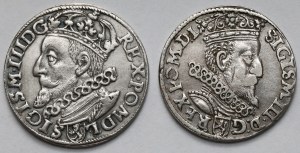 Sigismund III Vasa, Trojaks Krakow 1601 - pair (2pcs)