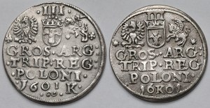Sigismund III Vasa, Trojaks Krakow 1601 - pair (2pcs)