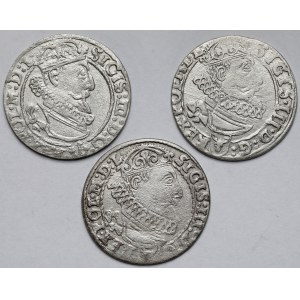 Zygmunt III Waza, Szóstaki Kraków 1625-1627 - zestaw (3szt)