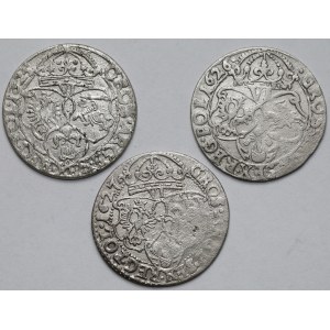 Zygmunt III Waza, Szóstaki Kraków 1625-1627 - zestaw (3szt)