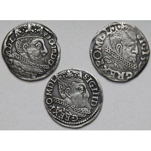 Zygmunt III Waza, Trojaki Lublin, Wschowa i Poznań 1598 - zestaw (3szt)