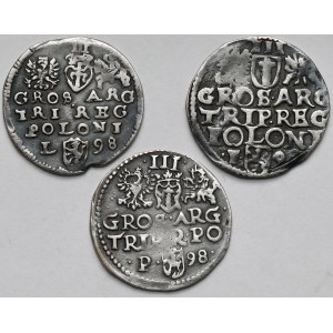 Zygmunt III Waza, Trojaki Lublin, Wschowa i Poznań 1598 - zestaw (3szt)