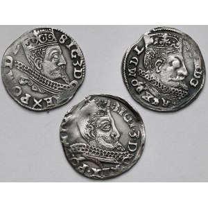 Zygmunt III Waza, Trojaki Wschowa i Lublin 1598 - zestaw (3szt)
