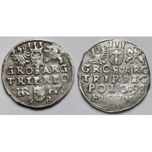 Zygmunt III Waza, Trojaki Wschowa i Poznań 1598 - zestaw (2szt)