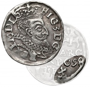 Sigismond III Vasa, Trojak Lublin 1598 - Monogramme de Reysner