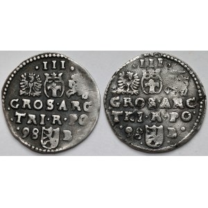Zygmunt III Waza, Trojaki Bydgoszcz 1598 - zestaw (2szt)