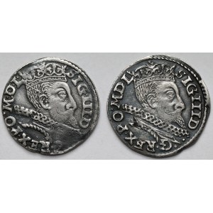 Zygmunt III Waza, Trojaki Poznań 1601 - zestaw (2szt)
