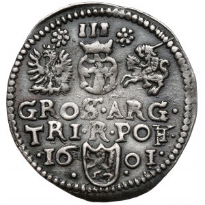 Zygmunt III Waza, Trojak Wschowa 1601 - odwrócone F - b.rzadki