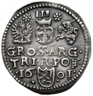 Sigismund III Vasa, Trojak Wschowa 1601 - reversed F - very rare