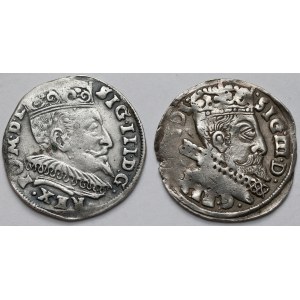 Zygmunt III Waza, Trojaki Wilno 1595 i Bydgoszcz 1599 - zestaw (2szt)
