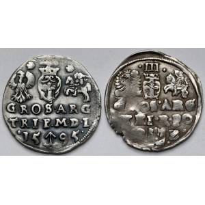 Zygmunt III Waza, Trojaki Wilno 1595 i Bydgoszcz 1599 - zestaw (2szt)