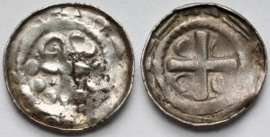 Denier croisé CNP VI et VII - croix droite et pastorale - ensemble (2pcs)