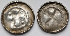 Denier croisé CNP VI et VII - croix droite et pastorale - ensemble (2pcs)