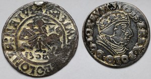 Sigismond Ier le Vieux, sou de Głogów 1506 et trojak de Gdańsk 1539 - set (2pcs)