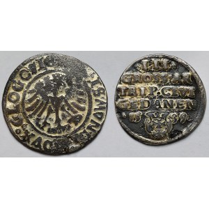 Zygmunt I Stary, Grosz Głogów 1506 i Trojak Gdańsk 1539 - zestaw (2szt)