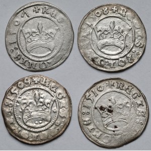 Zygmunt I Stary, Półgrosze Kraków 1507-1510 - zestaw (4szt)
