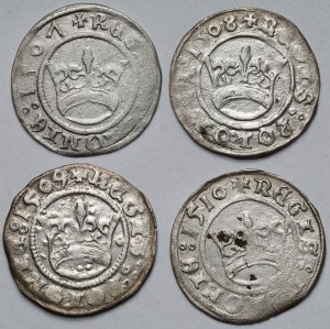 Sigismund I the Old, Half-penny Cracow 1507-1510 - set (4pcs)