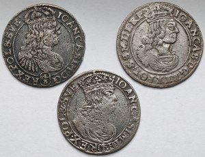 Jean II Casimir, Sixpences 1660-1667 - set (3pcs)