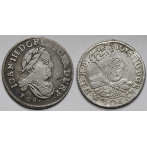 Jan III Sobieski, Szóstaki Kraków 1682 (?) i Bydgoszcz 1683 - zestaw (2szt)