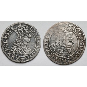 Jan II Kazimierz, Szóstaki Kraków 1661 i Lwów 1662 - zestaw (2szt)