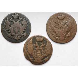 1 grosz 1825-1836 MW, Warszawa - zestaw (3szt)