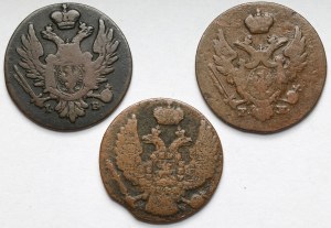 1 grosz 1825-1836, Varsovie - set (3 pcs)