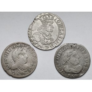 Jan II Kazimierz i Jan III Sobieski, Szóstaki 1661-1684 - zestaw (3szt)