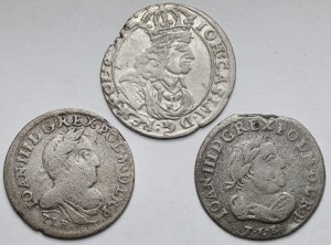 Jan II Kazimierz i Jan III Sobieski, Szóstaki 1661-1684 - zestaw (3szt)