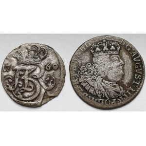 August III Sas, Trojak i Szóstak Gdańsk 1760-1761 REOE - zestaw (2szt)