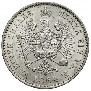 Prusse, Guillaume Ier, 1/6 thaler 1864-A, Berlin