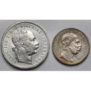 Austria i Węgry, Franciszek Józef I, Floren 1879 i Korona 1915 - zestaw (2szt)