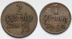 Danzig 1-2 fenigs 1926 - set (2pcs)
