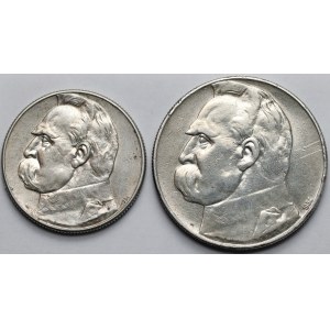 Strzelecki, Piłsudski 5 i 10 złotych 1934 - zestaw (2szt)