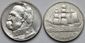 5 Or 1934-1936, Sagittaire et Voile - set (2pc)