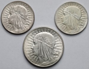 Tête de femme, 10 or 1932-1933 - set (3pcs)