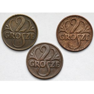 2 grosze 1923-1928 - zestaw (3szt)
