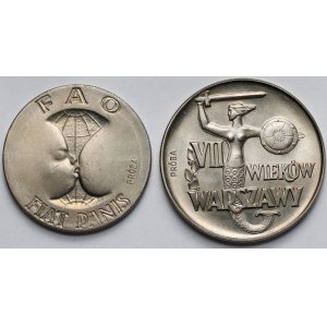 Próba CuNi 10 złotych 1965, VII wieków Warszawy - Syrena i 1971 FAO Fiat Panis - zestaw (2szt)