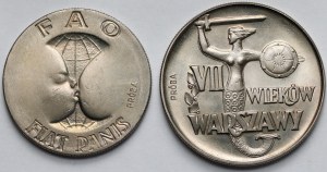 CuNi 10 zloty 1965, VII wieków Warszawy - Syrena et 1971 FAO Fiat Panis - set (2pcs)