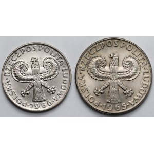10 złotych 1965-1966 Kolumna - zestaw (2szt)